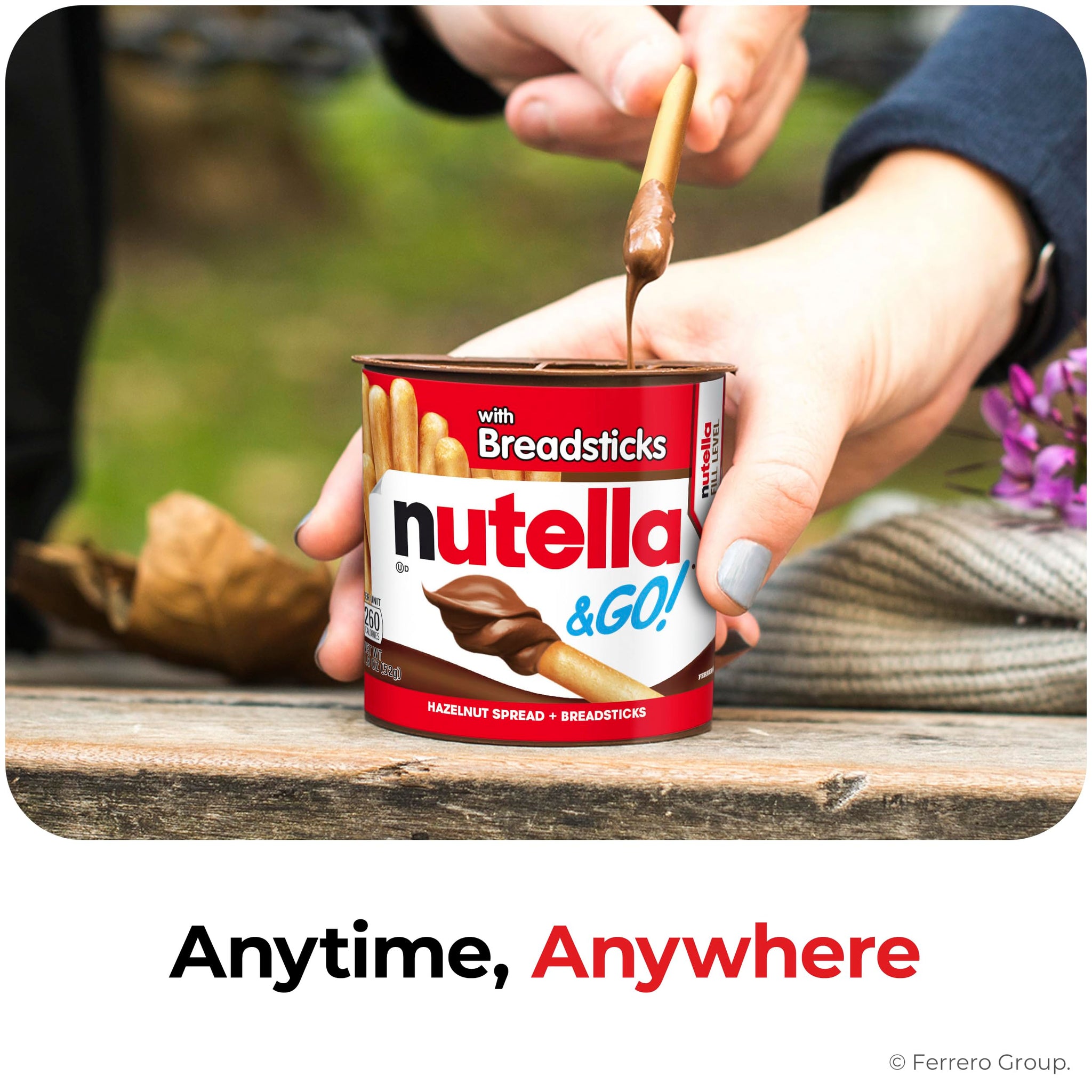 Nutella & Go! Hazelnut Spread with Breadsticks, On-the-Go Snack Cups, Snack Packs, 1.8 oz