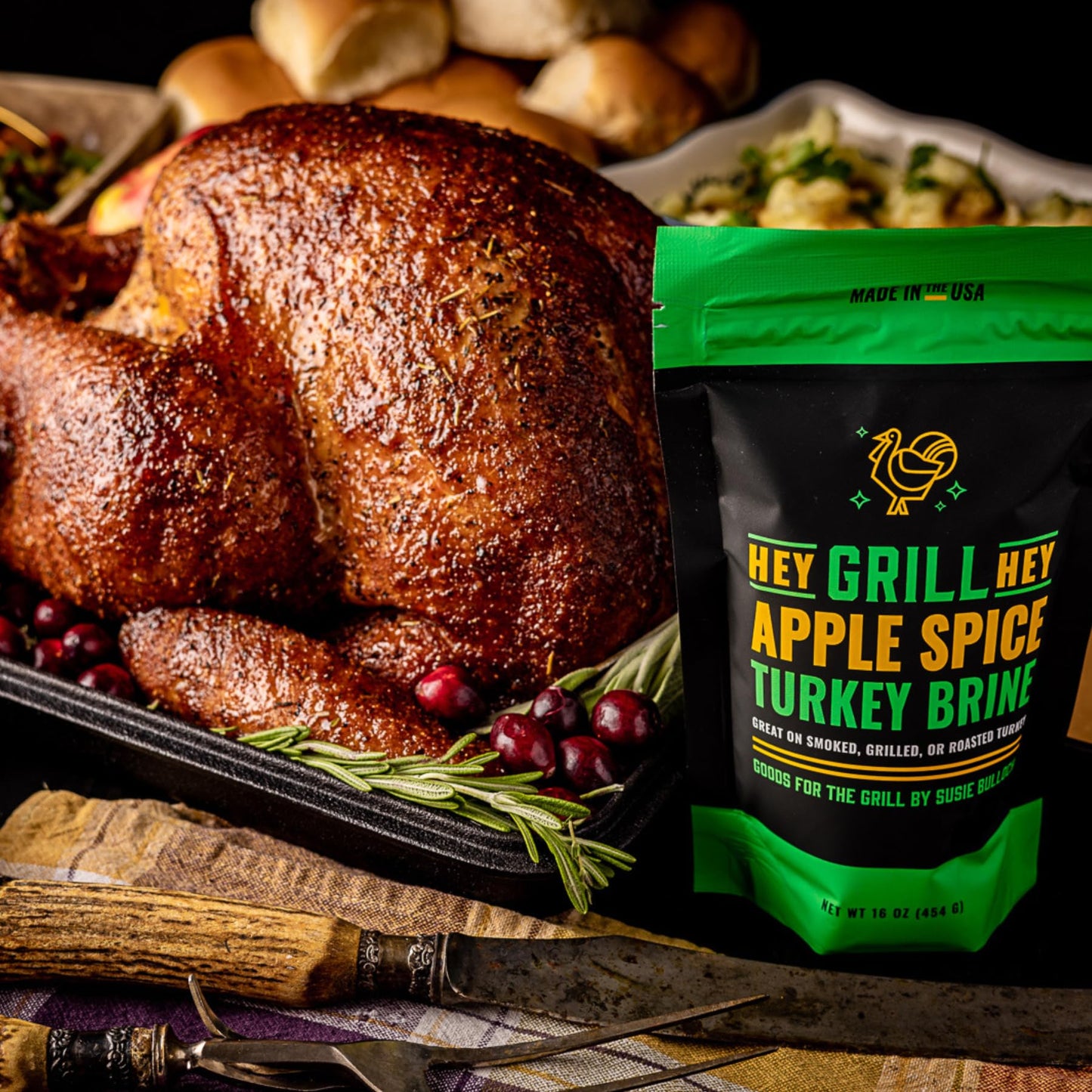 Hey Grill Hey | APPLE SPICE TURKEY BRINE | Poultry brine for smoked turkey with delicious herbs and spices