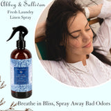 Abbey & Sullivan Odor Eliminating and Refreshing Linen and Room Spray, Fresh Laundry, 16 oz