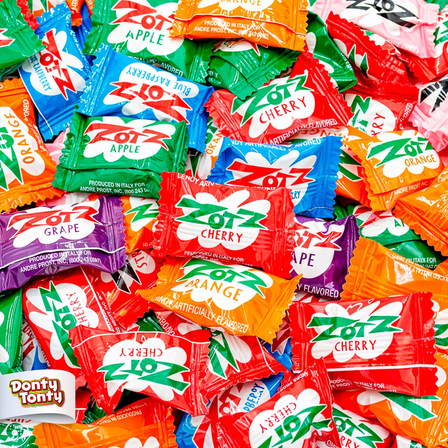 Fizzy Filled Hard Candy 4 lb - Bulk Bag, Assorted Fruit Flavors, Fizzing Candies, Individually Wrapped