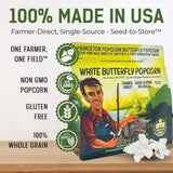 Farmer Direct Baby White Popcorn Kernels - Tender Hulless 2lb Bag - Freshness for Oil, Microwave, or Air Popper - Easy Eating, Delicious White