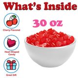 Mother's Day Candy Heart Twizzles, 30 oz. Bulk, Red Heart Cherry Flavored Jellies, Heart-Shaped Chewy Licorice Candy Bag, Gummy Candy Bulk, Mother's
