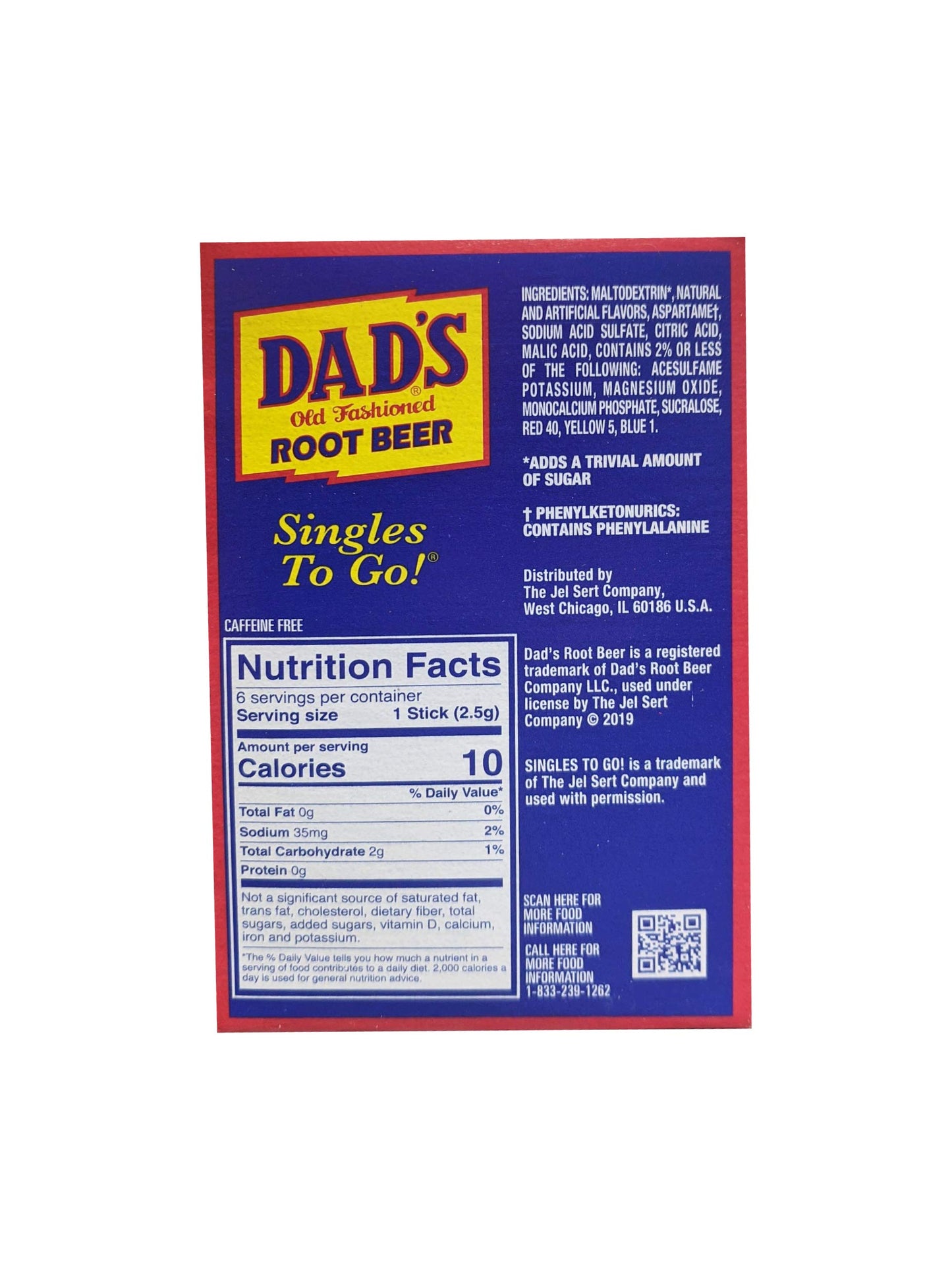 Dad's Old Fashion Rootbeer Singles To Go Drink Mix, 0.53 OZ, 6 CT (3)