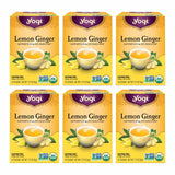 Yogi Tea Lemon Ginger Tea - 16 Bags per Pack (6 Packs) - Organic Ginger Root Tea to Support Healthy Digestion - Includes Lemongrass, Lemon Flavor