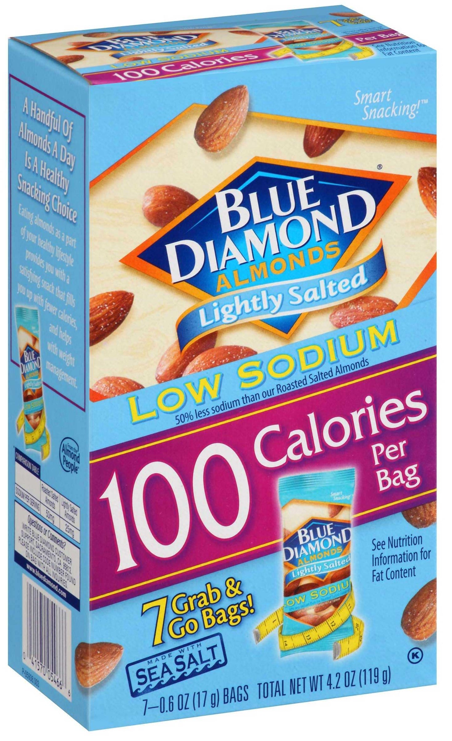 Blue Diamond Lightly Salted Almonds 100 Calorie Bags (Case of 6)