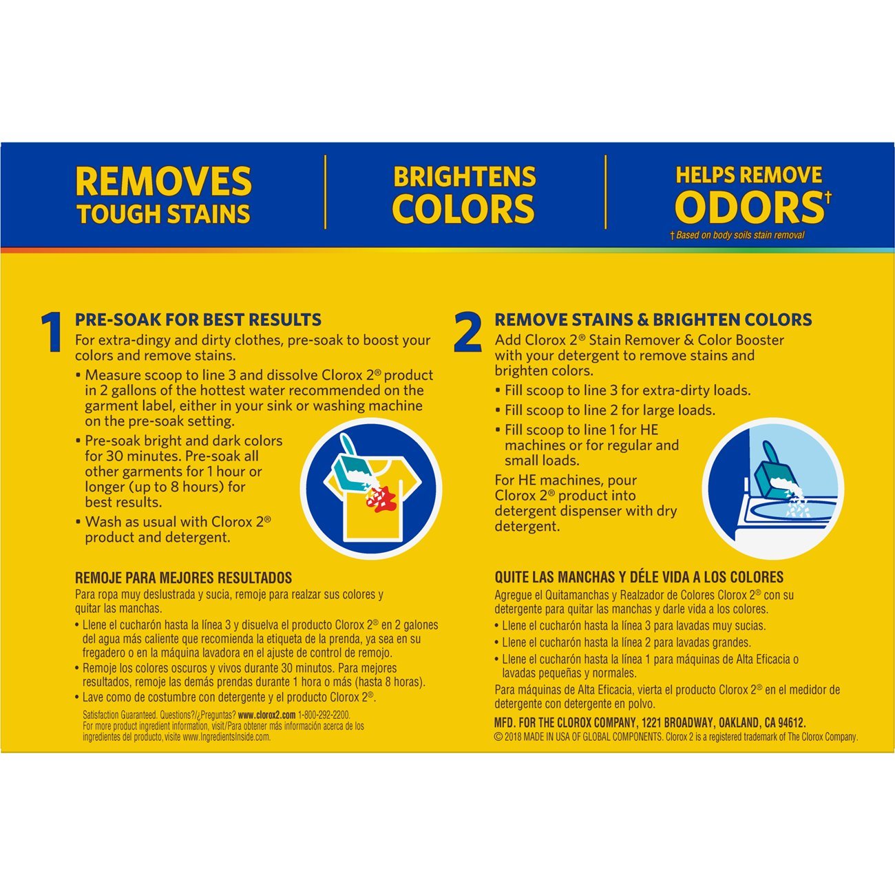 Clorox 2 Laundry Stain Remover and Color Booster Powder, 49.2 Ounces