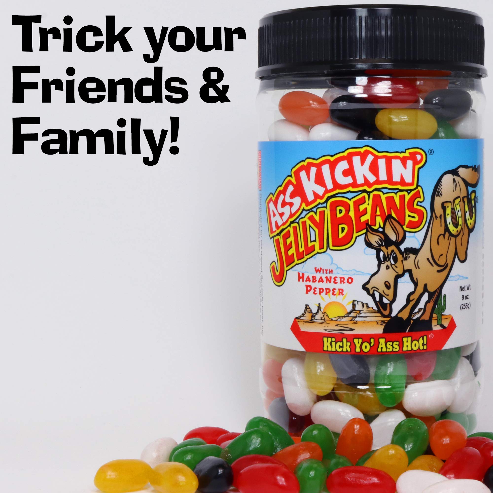 ASS KICKIN’ Premium Gourmet Hot Spicy Jellybeans with Habanero - 4 Pack - Great for Easter Basket Stuffers, Hunt, and Treats