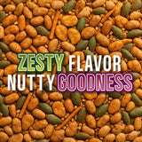 Manzela Spicy Snack Mix | Contains Roasted Peanuts, Fava Beans & Crunchy Corn Sticks, High Protein Snack with a Bold Mexican Twist, Great