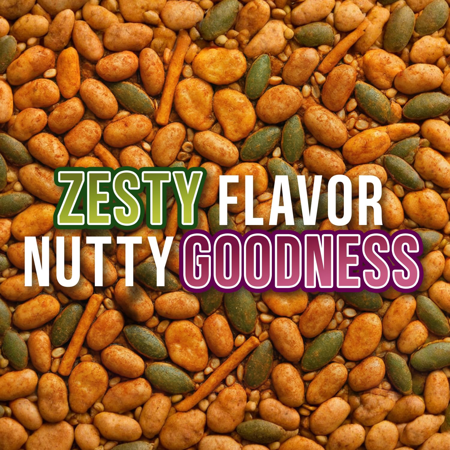 Manzela Spicy Snack Mix | Contains Roasted Peanuts, Fava Beans & Crunchy Corn Sticks, High Protein Snack with a Bold Mexican Twist, Great