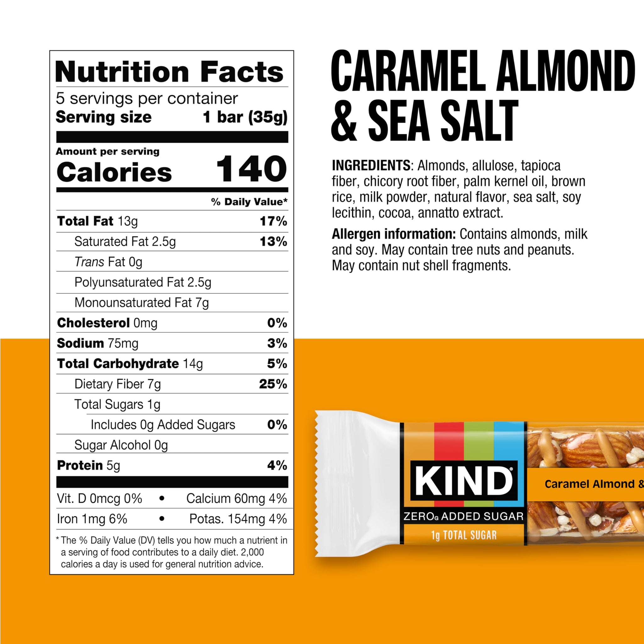 Kind Zero Added Sugar Healthy Snacks Bars Variety Pack, Gluten Free, High Fiber, Keto Snacks, Dark Chocolate Nuts & Sea Salt, Caramel Almond, Peanut