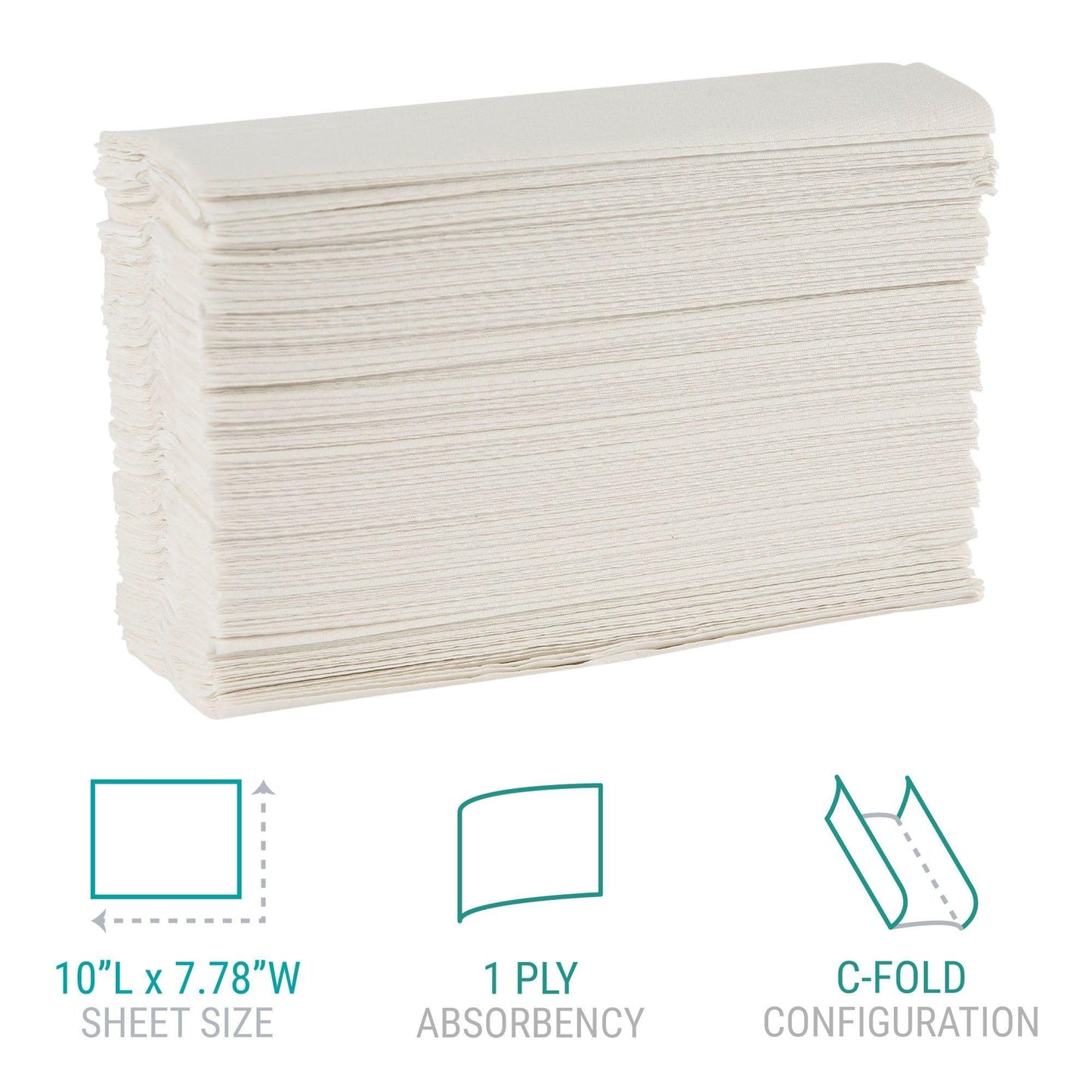 Windsoft C Fold Disposable Bathroom Paper Towels, 2,400 Recycled White Hand Towels, 200 Towels Per Pack, 12 Packs Per Carton, 13.25"x10.2", Embossed