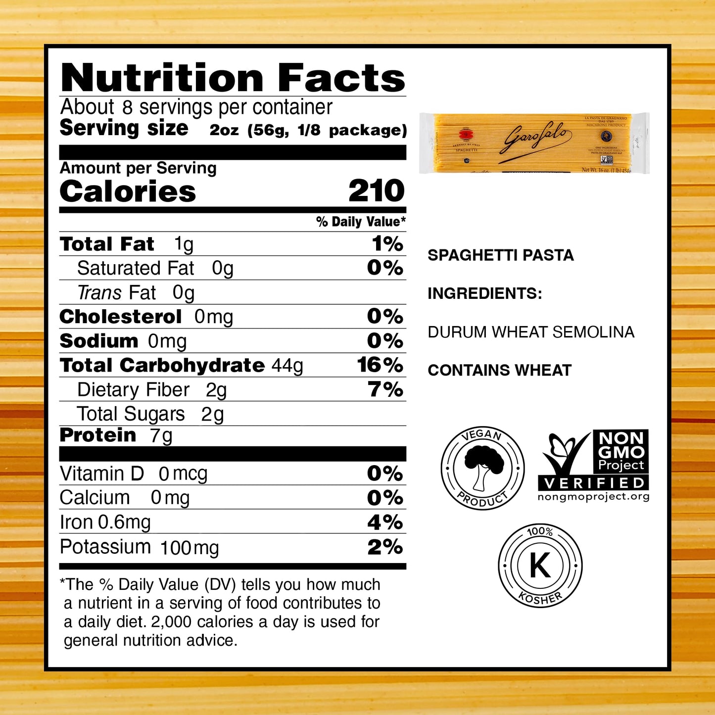 Garofalo - Premium Durum Wheat Semolina Spaghetti Pasta, Italian Made, Bronze-Drawn, Al-Dente, One-Ingredient Pasta (6 pack)