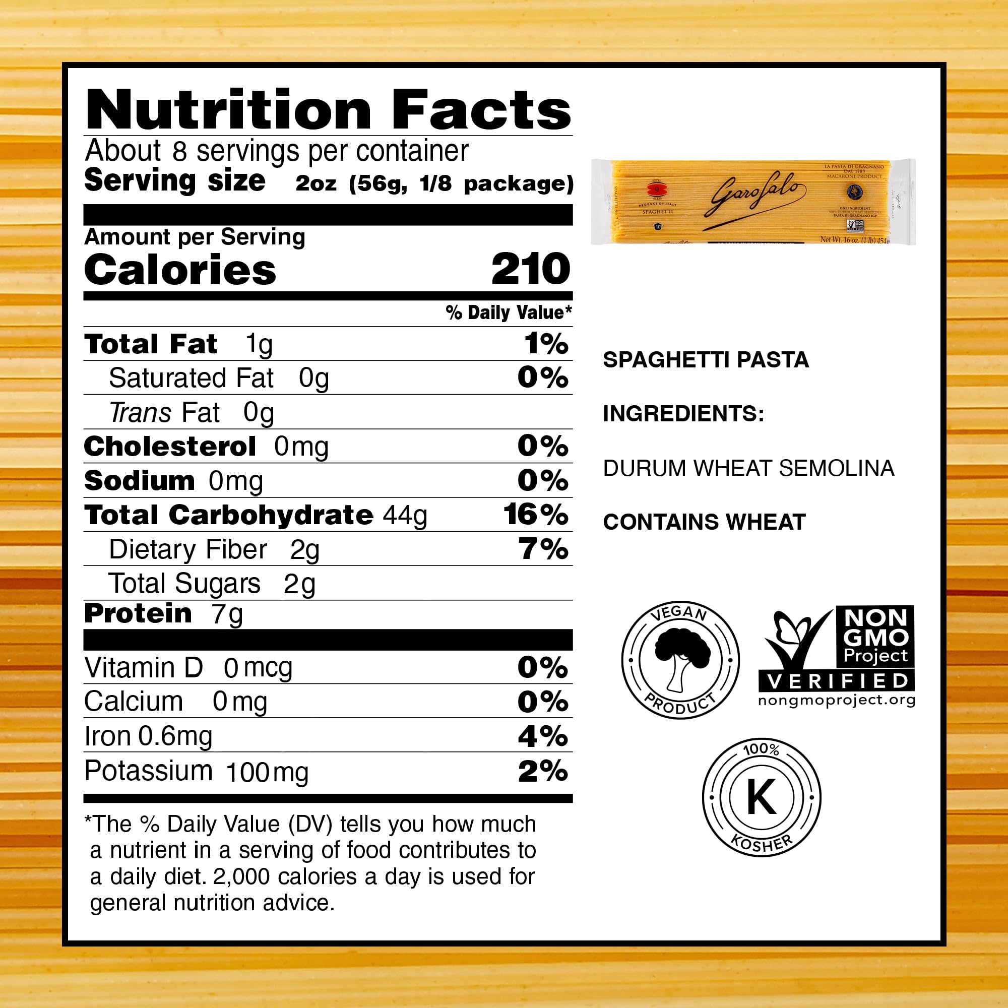 Garofalo - Premium Durum Wheat Semolina Spaghetti Pasta, Italian Made, Bronze-Drawn, Al-Dente, One-Ingredient Pasta (6 pack)