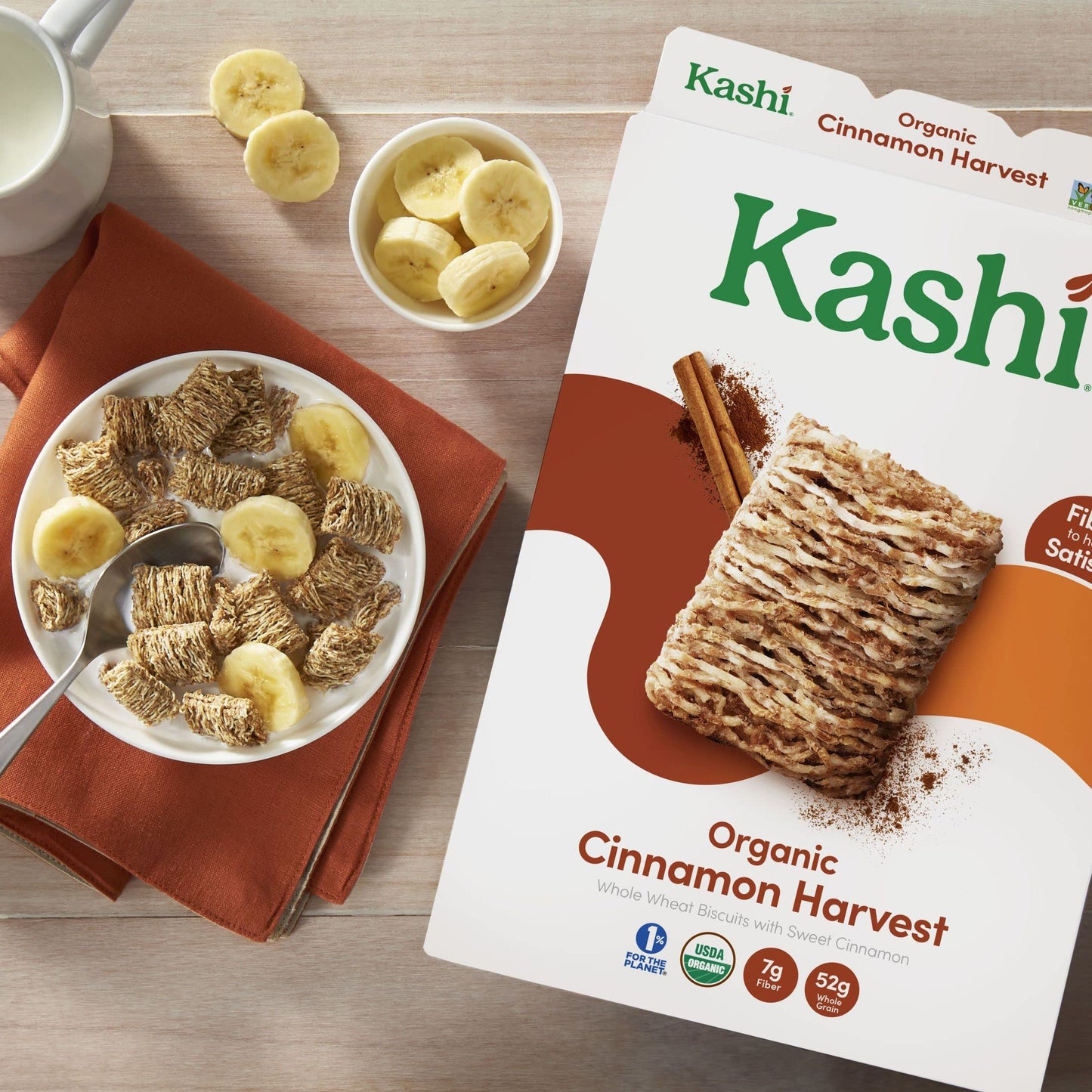 Kashi Organic Cinnamon Harvest Breakfast Cereal, Vegan, Box, 1.01 lb, 65.2 Oz, Pack of 4