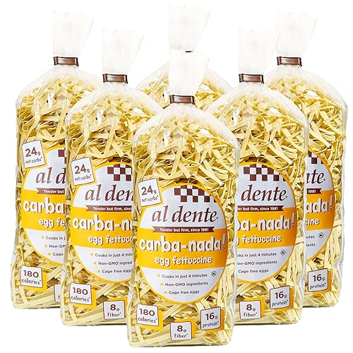 Al Dente Carba-Nada Egg Fettuccine - Lower Carb, High Protein Keto & Point-Based Diet-Friendly - Delicious and Versatile - Artisanal with Cage-Free