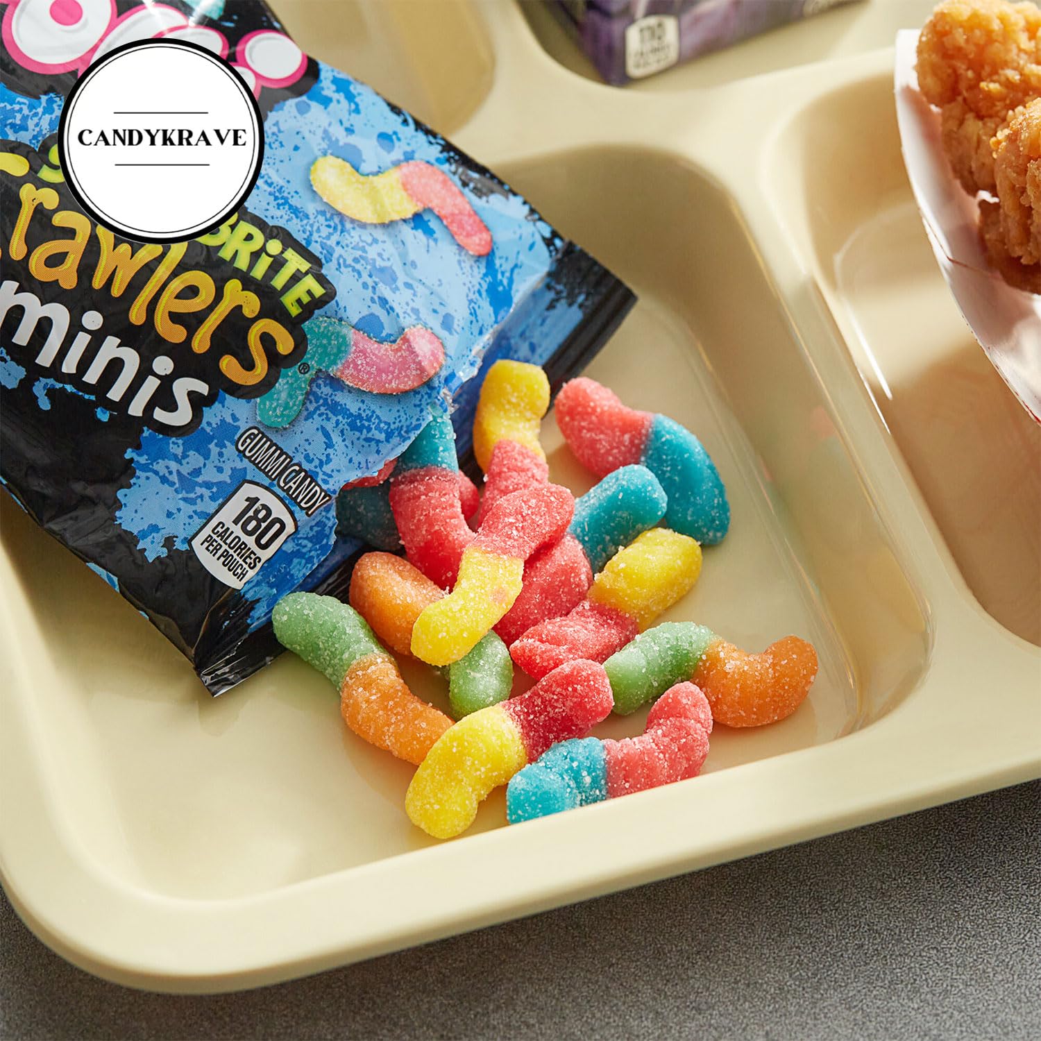 SourBrite Crawlers Minis Candy Gummy Worms, Sweet & Tangy Fruity Flavors, Individually Wrapped Treat Size Pouches, Assorted Sour Gummy Worms Candy