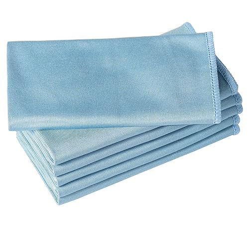 Puomue 6 Pack Microfiber Glass Cleaning Cloth, 16 Inch X 16 Inch, Lint Free Quickly Clean Window, Glasses, Windshields, Mirrors, and Stainless Steel