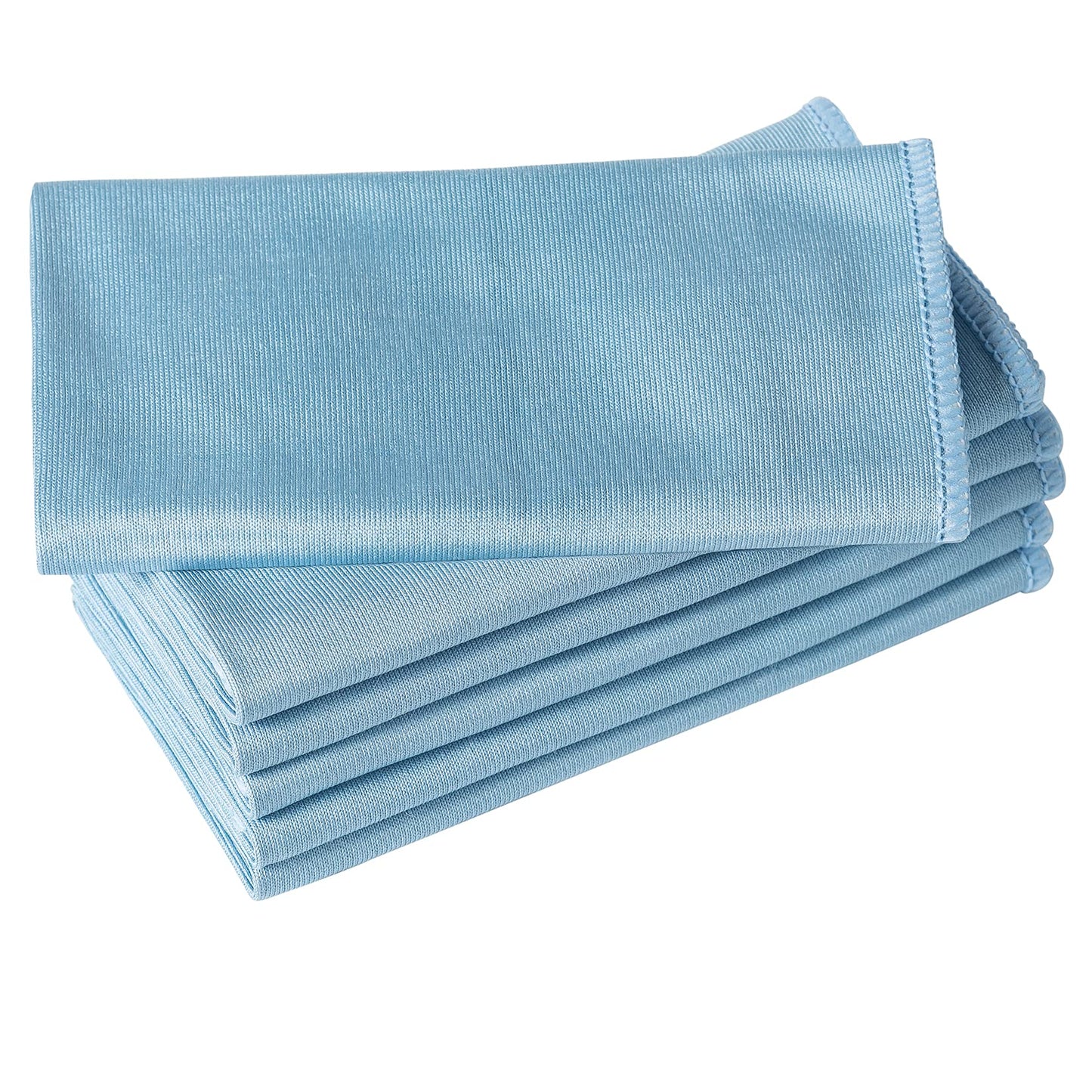 Puomue 6 Pack Microfiber Glass Cleaning Cloth, 16 Inch X 16 Inch, Lint Free Quickly Clean Window, Glasses, Windshields, Mirrors, and Stainless Steel