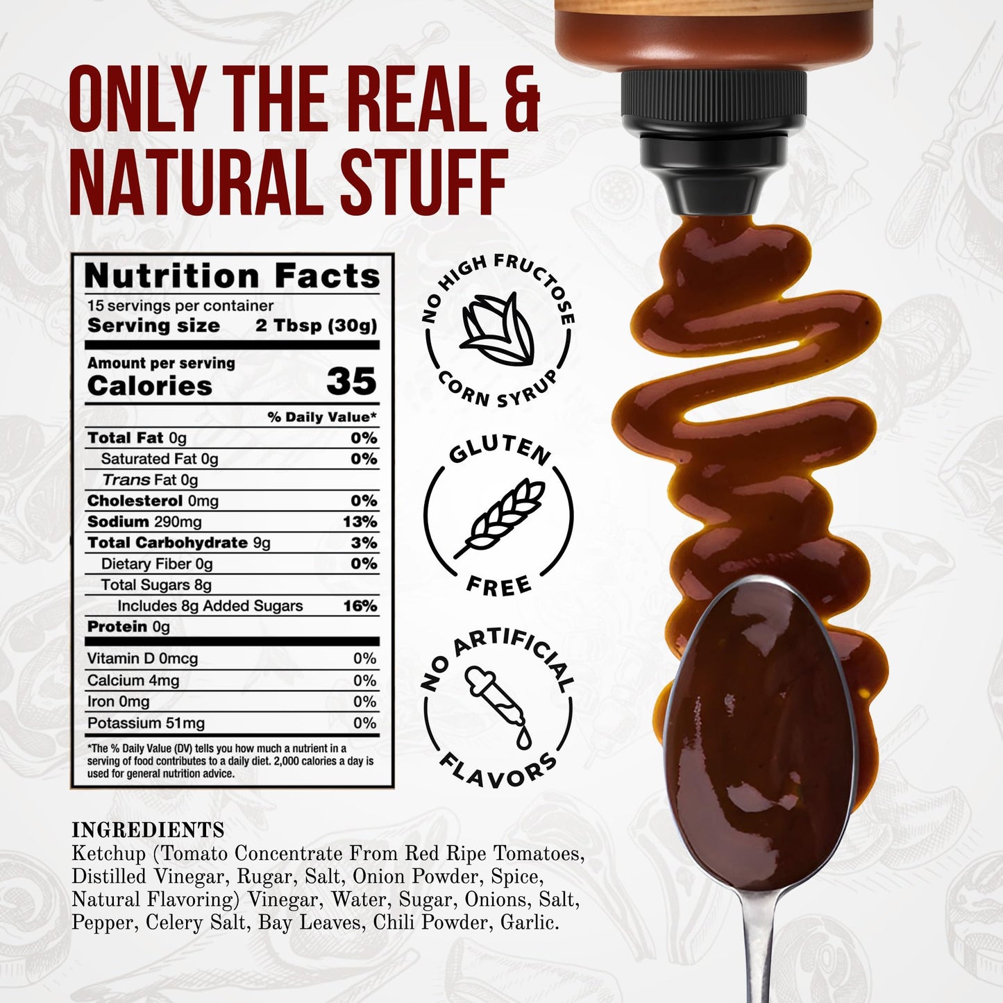 Williamson Bros - Original Southern BBQ Sauce | Made with 16 Spices, Gluten-Free, No High Fructose Corn Syrup, 15.5 oz