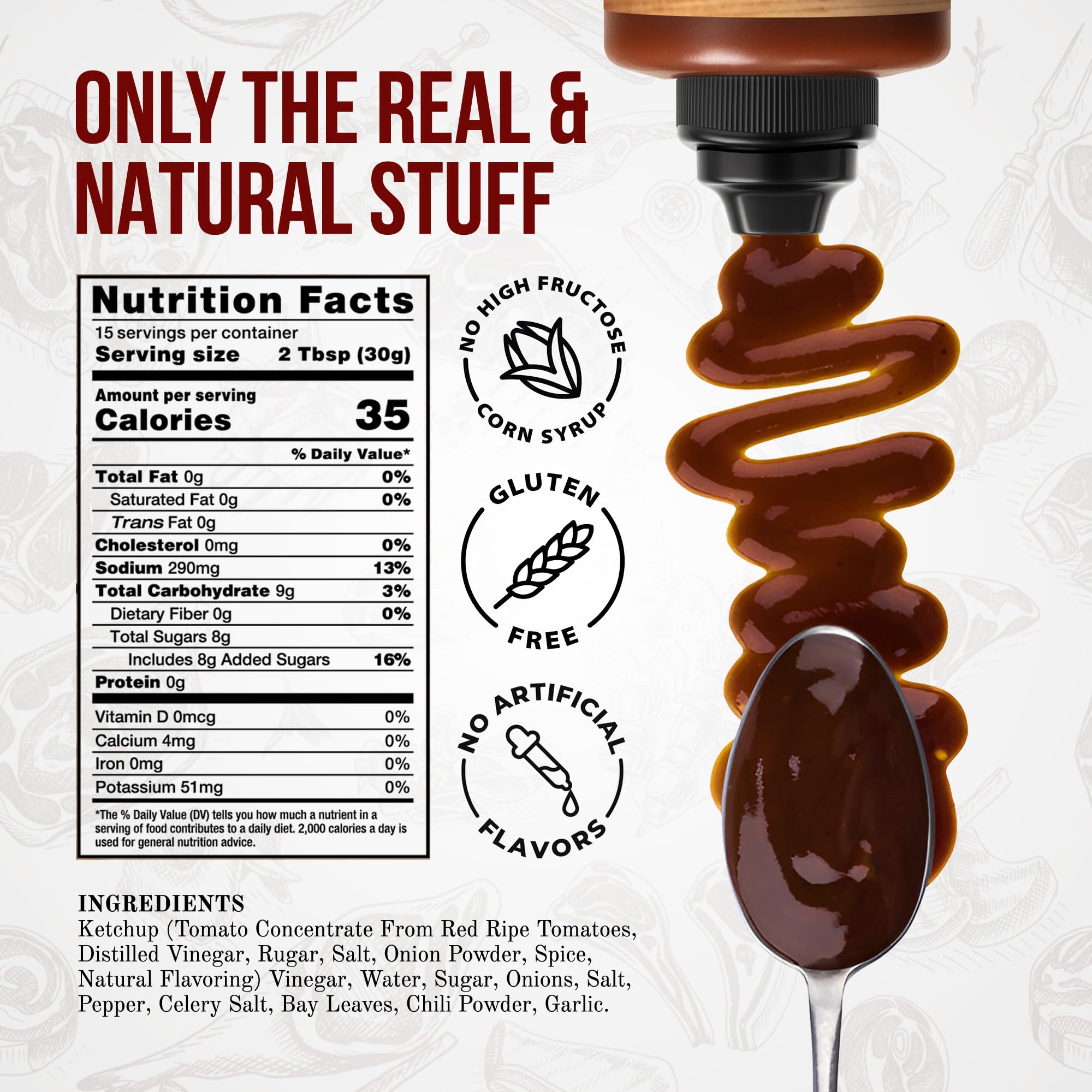 Williamson Bros - Original Southern BBQ Sauce | Made with 16 Spices, Gluten-Free, No High Fructose Corn Syrup, 15.5 oz