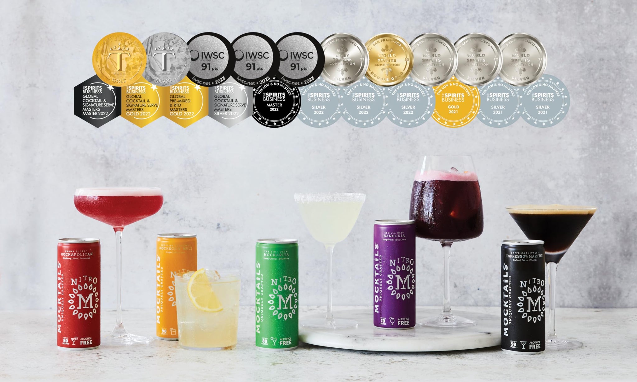 Mocktails Uniquely Crafted Alcohol Free | Award Winning Variety Pack Nitro Slim Cans | Non-Alcoholic Cocktail, Low Calorie, Non-GMO, Vegan Alternative