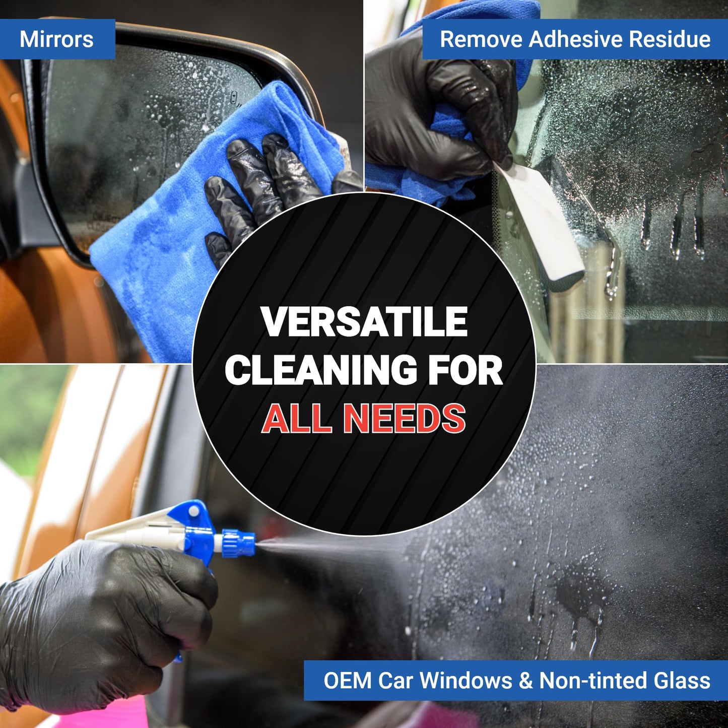 AIM Chemicals Ammoniated Glass Cleaner Concentrate - Streak-Free Shine for Windows, Cars, Homes, Offices - Dilutes 10:1 - Removes Dirt, Grime