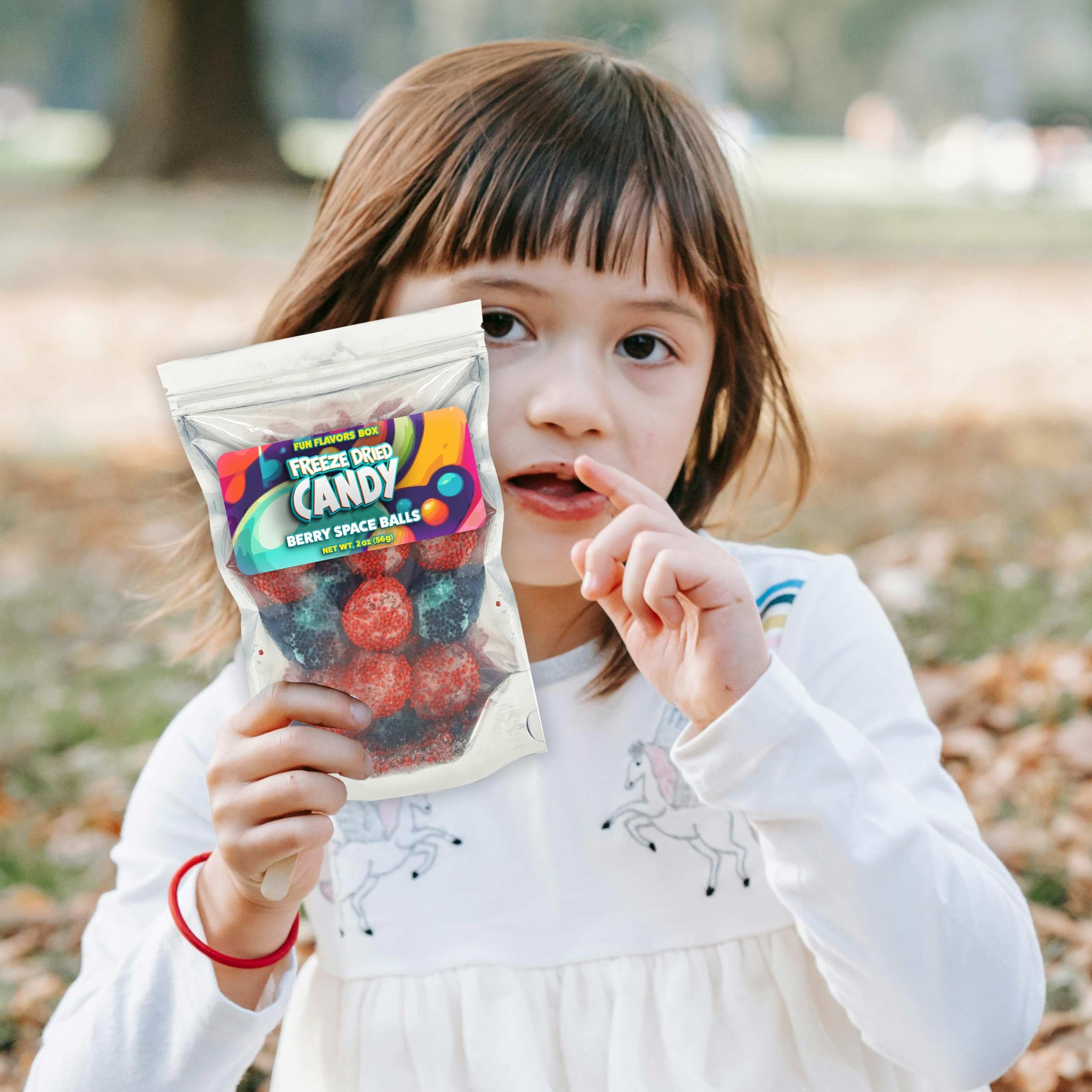 Fun Flavors Box Freeze Dried Candy Berry Space Balls, Black and Red Berry Gummies Unique Exotic Crunch Snack Treats, 2oz