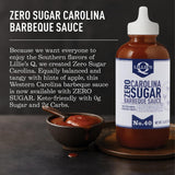 Lillie's Q - Zero Sugar Carolina BBQ Sauce, Sugar-Free, Low Calorie, Gourmet Vinegar Barbeque Flavor (13.6 oz)