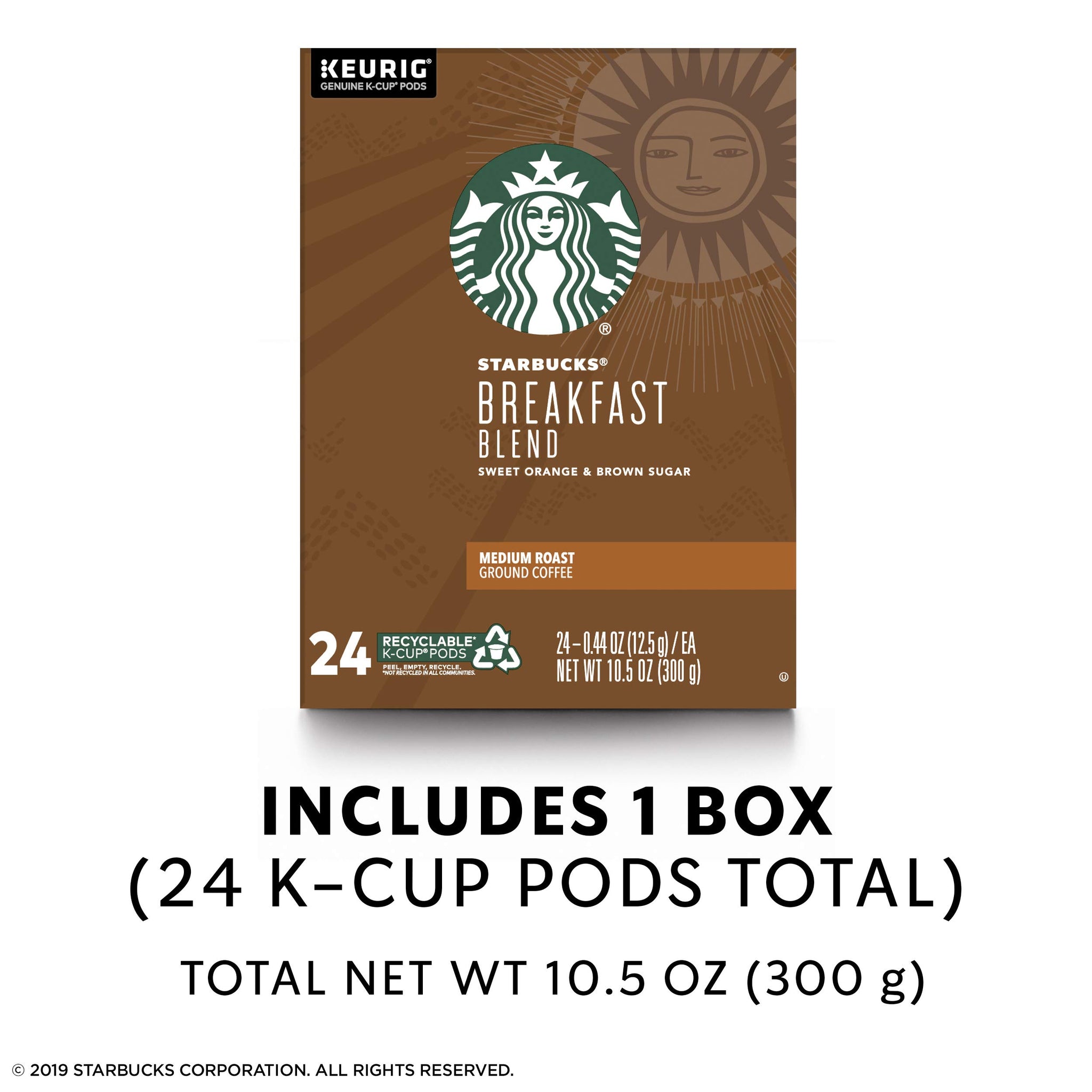 Starbucks Breakfast Blend Coffee K-Cups,24 K-Cups count,(0.44 OZ each)