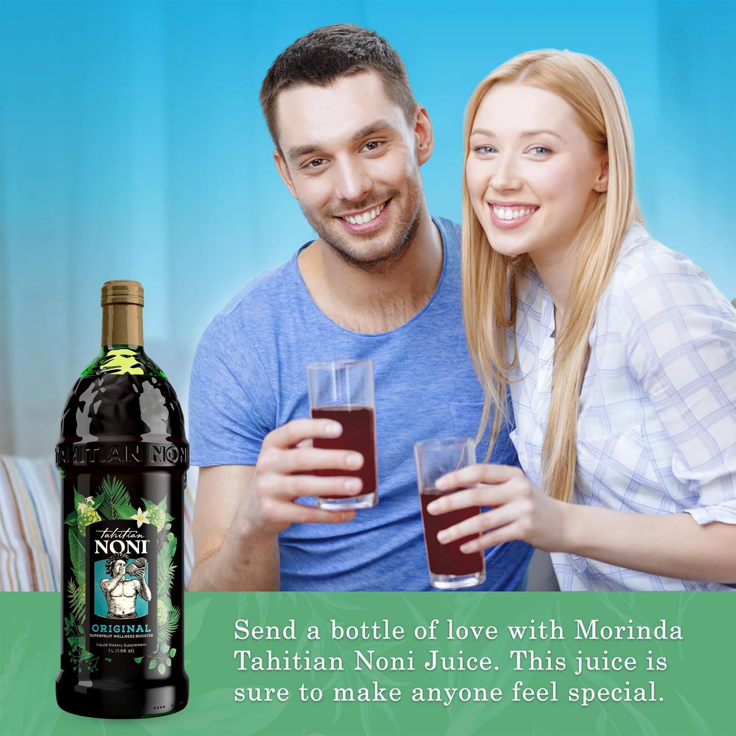 TAHITIAN NONI Juice by Morinda, Original and Authentic, Noni Fruit Puree from Tahiti with Natural Blueberry & Grape (Resveratrol), All-Natural Daily