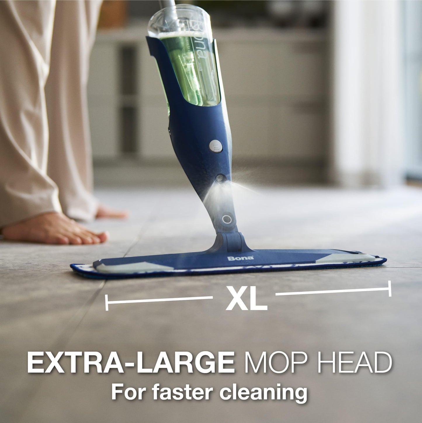 Bona Multi-Surface Floor Premium Spray Mop - Includes Multi-Surface Floor Cleaner Concentrate and Machine Washable Microfiber Cleaning Pad