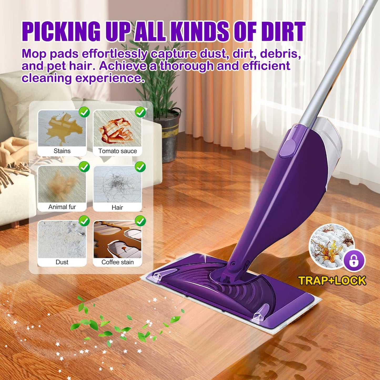 Mop Pad Refill Compatible with WetJet Spray Mop, Wet Jet Mopping Pads for All Purpose Multi Surface Hardwood Floor Cleaning, 4 Layers Thickened