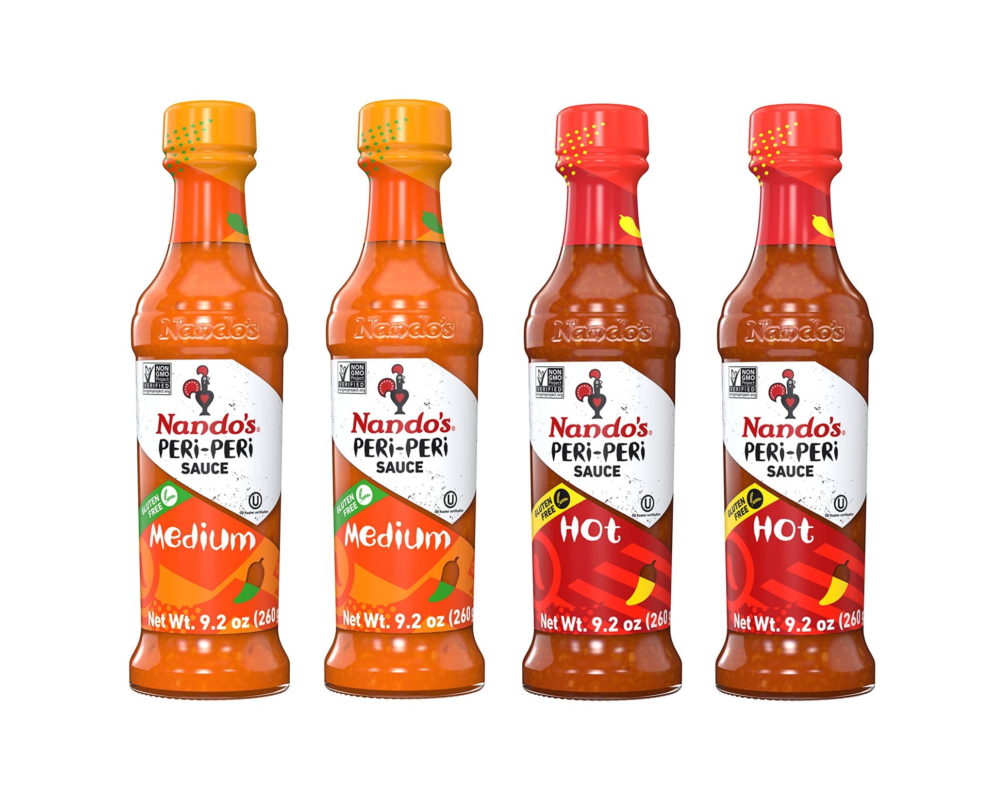 Nando's PERi-PERi Signature Hot Sauce Pack - Our Flavorful Medium Sauce and Hot Sauce Bundle - Piri Piri Sauce Set - 9.1oz Bottle (4 Pack)