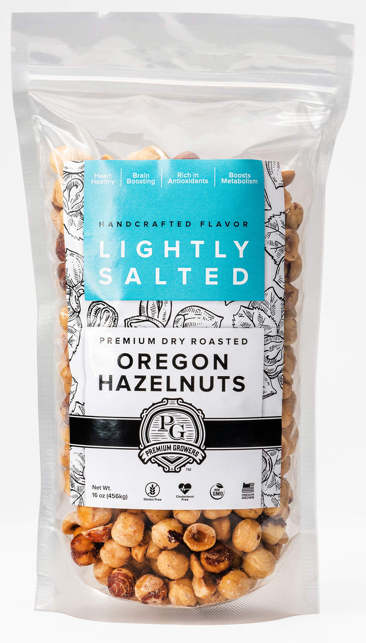 Oregon Farm To Table - Hazelnuts from Premium Growers - Dry Roasted - Lightly Salted - Kosher Certified - 1 LB