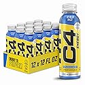C4 Energy Non-Carbonated Zero Sugar Energy Drink, Pre Workout Drink + Beta Alanine, Icy Blue Razz, 12 Fl Oz (Pack of 12)