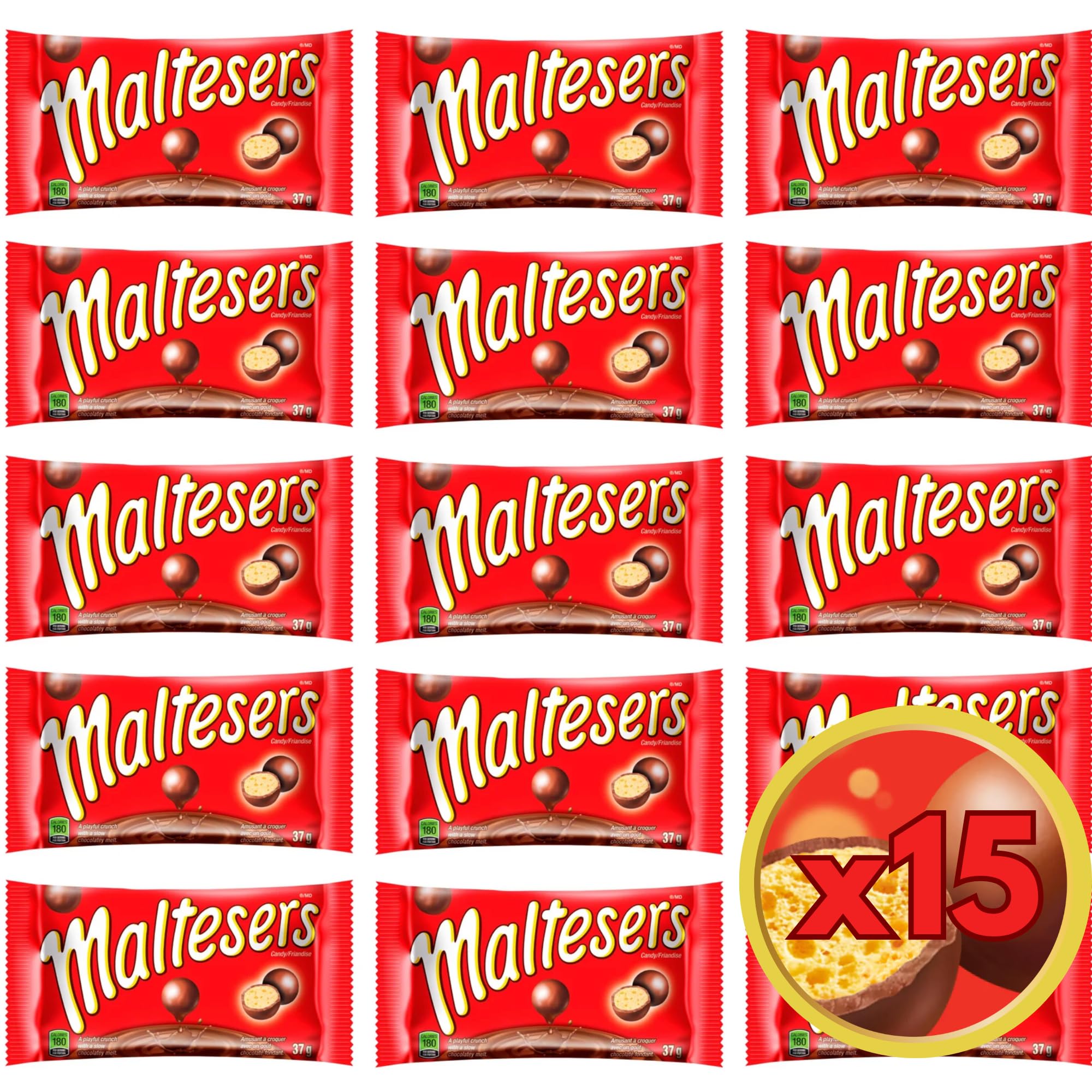 Mars Maltesers Milk Chocolate Candy, 15-Pack, 37g/1.3oz