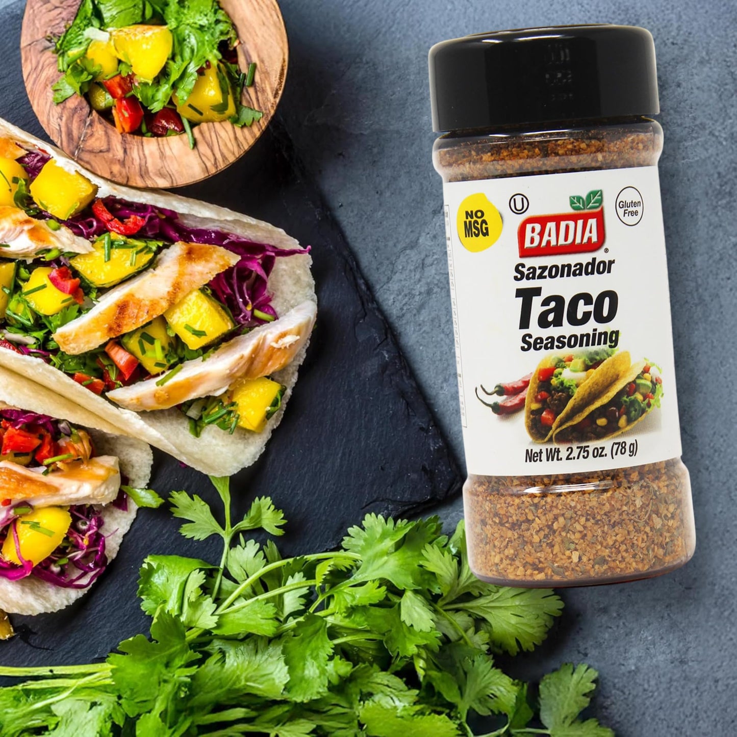 Badia Taco Seasoning, 2.75 oz - Authentic Blend of Spices for Tacos, Burritos, Fajitas, Ground Beef, Chicken & Vegetarian Dishes