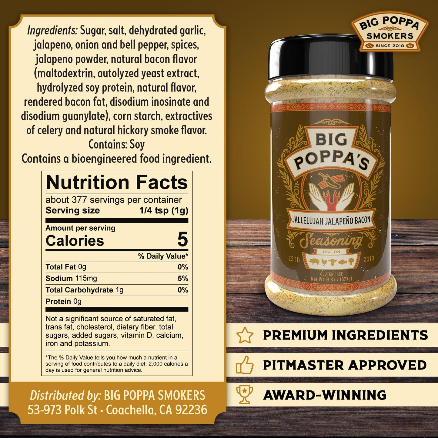 Big Poppa’s Jallelujah Seasoning Set - Gourmet Spice Trio with Jalapeño, Jalapeño Bacon & Lime Rubs - Seasonings for Chicken, Pork & More - Ultimate