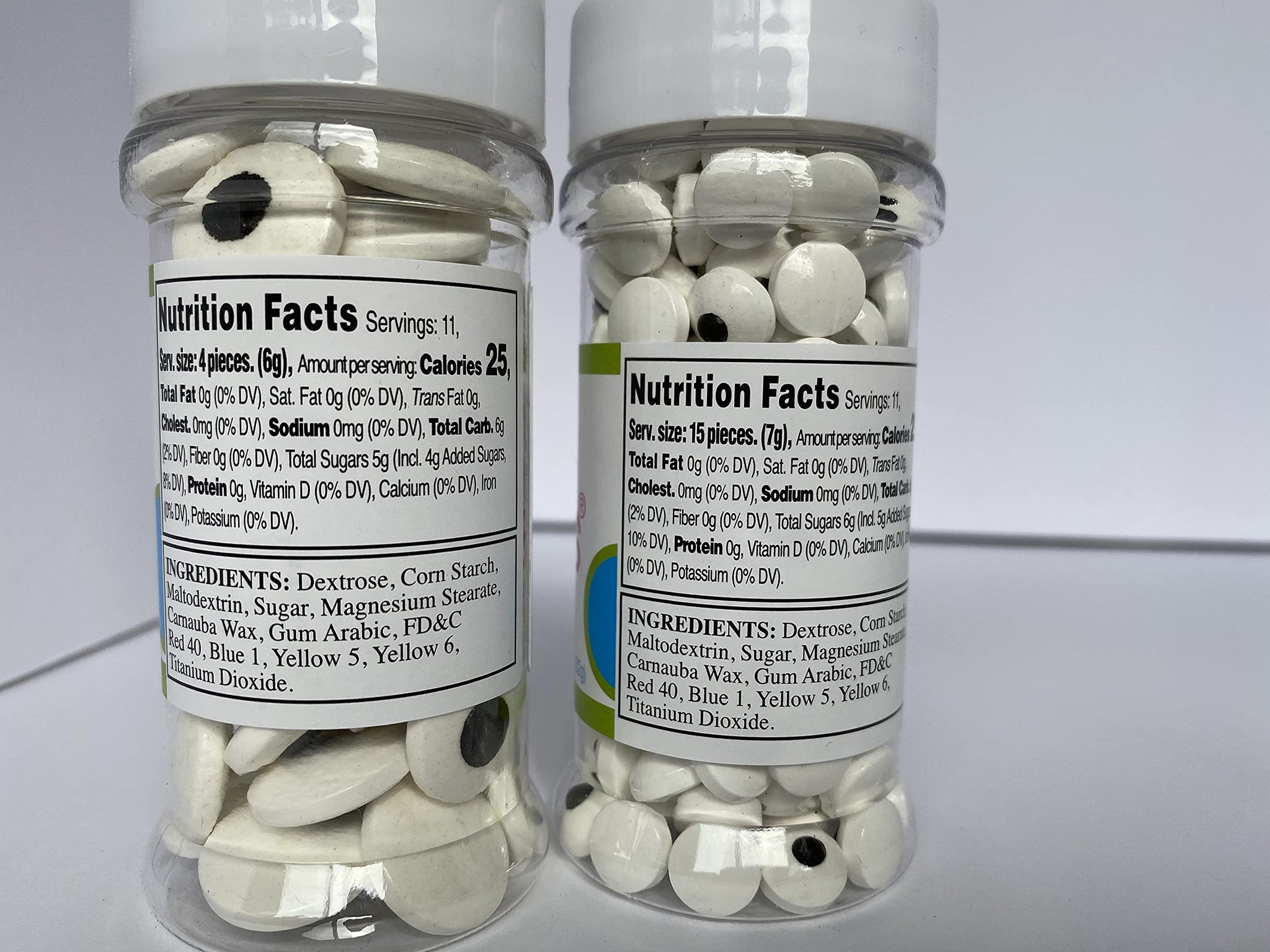 Dallies 2.9oz Candy Eyeballs and 2.5oz Jumbo Candy Eyeballs Decorating 2pc Set