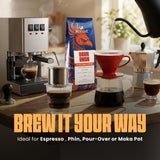 Blu Ore Dark Onyx Vietnamese Arabica Coffee Beans Single Origin Low Acidity Dark Roast with Smooth Body and Fruity Aroma