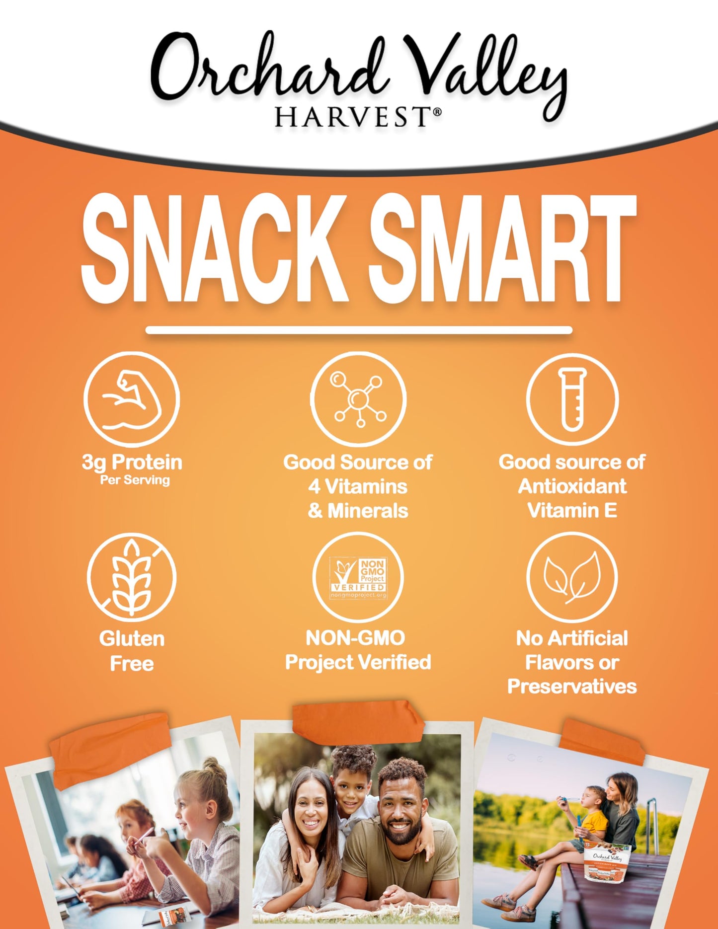 Orchard Valley Harvest Antioxidant Mix, 1 Ounce Bags (Pack of 15), Almonds, Cranberries, Blueberries, Cashews, and Pepitas, Non-GMO, No Artificial