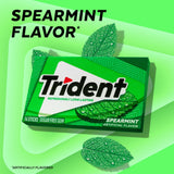 Trident Spearmint Sugar-Free Chewing Gum, 12 Packs of 14 Pieces (168 Total Pieces)