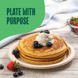 100% Compostable Paper Plates, Heavy Duty Disposable Plates [125-Pack] 9 Inch Plates - Eco-Friendly, Biodegradable Sugarcane Bagasse, Natural