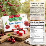 HazerBaba Turkish Delight Candy, Sour Cherry, 16oz (Pack of 1), Dulces