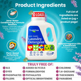 Truly Free Natural Laundry Detergent for Sensitive Skin | Eco Friendly, Plant Based, Baby Clothes Safe | Clean & Easy Powder to Liquid, 1 Empty