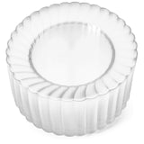 Oasis Creations Premium Hard Plastic Plate Set 50 x 6” Clear Round Plates - Washable & Reusable - Party Supplies For Birthdays, Celebrations, Buffets