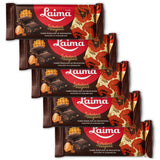 Laima Dark Chocolate (50%) with Caramel and Waffles, 90g Bars (Pack of 5), Sarkan? Magone (Red Poppy)