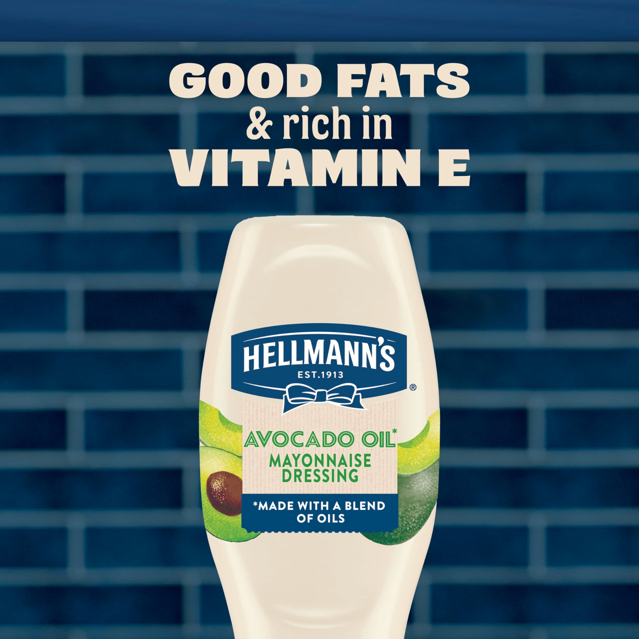 Hellmann's Mayonnaise Dressing Avocado Oil Quality Ingredients with Good Fats, Rich in Vitamin E 11.5 Fl Oz