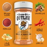 Dan-O's Outlaw Seasoning 6 Bottle Set- Butter Dust, Butter Steak, Spicy BBQ, Sweet Caribbean, Sweet & Tangy BBQ, and Blackened Bloody Mary Seasoning