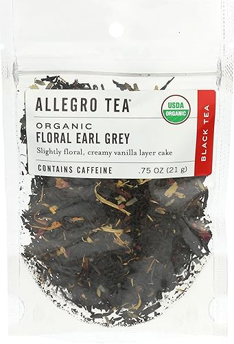 Allegro Coffee Organic Floral Earl Grey, Loose Leaf Tea, 0.75 oz